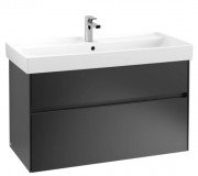 Тумба під раковину Villeroy & Boch Collaro 95,4х44,4 см із підсвічуванням МДФ чорний матовий лак C011B0PD