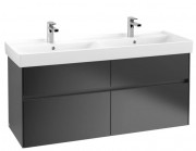 Тумба под раковину Villeroy & Boch Collaro 125,4х44,4 см с подсветкой МДФ черный матовый лак C013B0PD