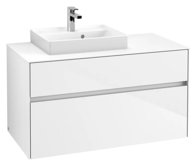 Тумба под раковину Villeroy & Boch Collaro 100х50 см с подсветкой МДФ глянцевый белый C014B0DH