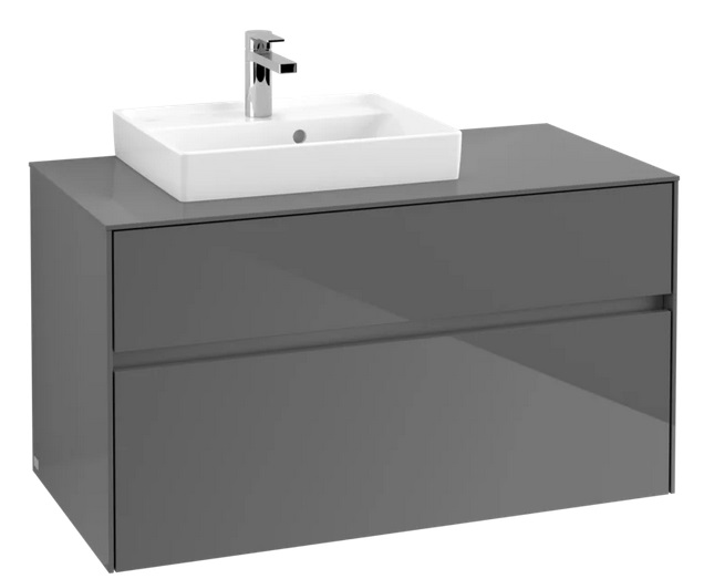 Тумба під раковину Villeroy & Boch Collaro 100х50 см із підсвічуванням МДФ глянсовий сірий C014B0FP