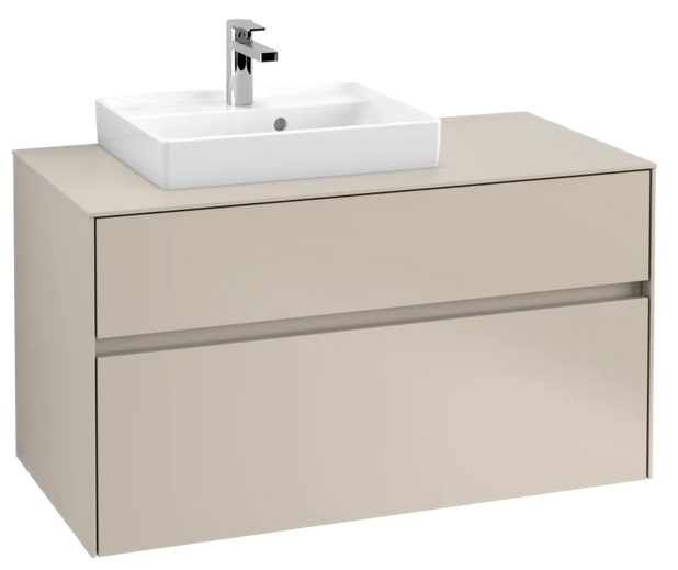 Тумба под раковину Villeroy & Boch Collaro 100х50 см с подсветкой ДСП мягкий серый C014B0VK