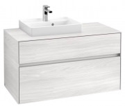 Тумба під раковину Villeroy & Boch Collaro 100х50 см із підсвічуванням ДСП біле дерево C014B0E8