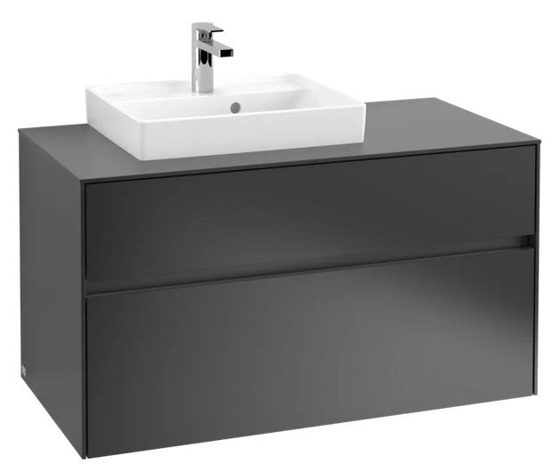 Тумба під раковину Villeroy & Boch Collaro 100х50 см із підсвічуванням МДФ чорний матовий лак C014B0PD
