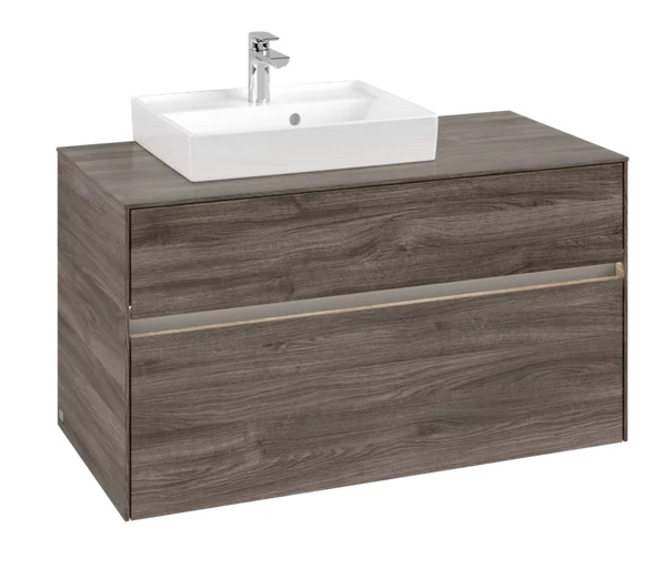 Тумба под раковину Villeroy & Boch Collaro 100х50 см с подсветкой ДСП каменный дуб C014B0RK