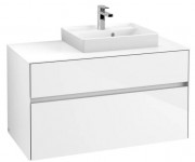 Тумба під раковину Villeroy & Boch Collaro 100х50 см із підсвічуванням МДФ глянсовий білий C015B0DH