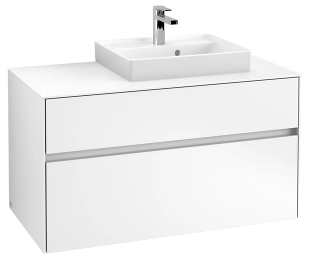 Тумба под раковину Villeroy & Boch Collaro 100х50 см с подсветкой ДСП матовый белый C015B0MS