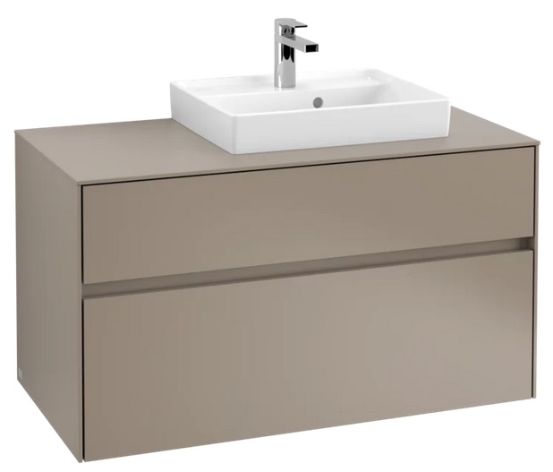 Тумба під раковину Villeroy & Boch Collaro 100х50 см із підсвічуванням ДСП трюфель сірий C015B0VG