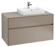 Тумба під раковину Villeroy & Boch Collaro 100х50 см із підсвічуванням ДСП трюфель сірий C015B0VG