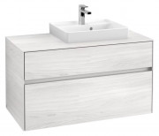 Тумба під раковину Villeroy & Boch Collaro 100х50 см із підсвічуванням ДСП біле дерево C015B0E8