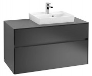 Тумба під раковину Villeroy & Boch Collaro 100х50 см із підсвічуванням МДФ чорний матовий лак C015B0PD