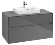 Тумба под раковину Villeroy & Boch Collaro 100х50 см с подсветкой МДФ глянцевый серый C016B0FP
