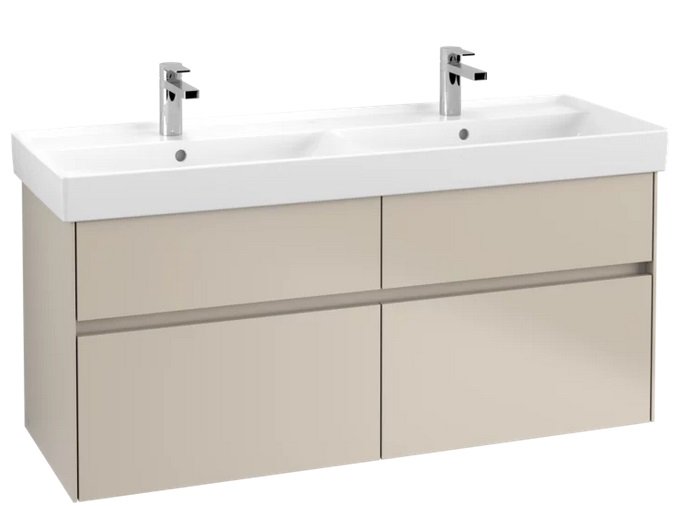 Тумба під раковину Villeroy & Boch Collaro 125,4х44,4 см із підсвічуванням ДСП м'який сірий C013B0VK