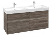 Тумба под раковину Villeroy & Boch Collaro 125,4х44,4 см с подсветкой ДСП каменный дуб C013B0RK