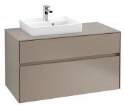 Тумба под раковину Villeroy & Boch Collaro 100х50 см с подсветкой ДСП трюфель серый C014B0VG