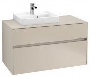 Тумба под раковину Villeroy & Boch Collaro 100х50 см с подсветкой ДСП мягкий серый C014B0VK