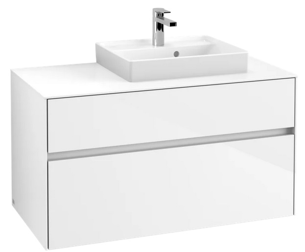 Тумба под раковину Villeroy & Boch Collaro 100х50 см с подсветкой МДФ глянцевый белый C015B0DH