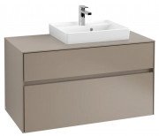 Тумба під раковину Villeroy & Boch Collaro 100х50 см із підсвічуванням ДСП трюфель сірий C015B0VG