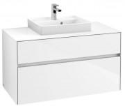 Тумба під раковину Villeroy & Boch Collaro 100х50 см із підсвічуванням ДСП матовий білий C016B0MS
