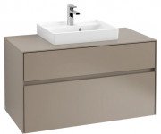 Тумба под раковину Villeroy & Boch Collaro 100х50 см с подсветкой ДСП трюфель серый C016B0VG