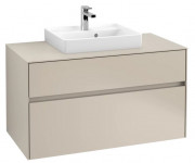 Тумба под раковину Villeroy & Boch Collaro 100х50 см с подсветкой ДСП мягкий серый C016B0VK