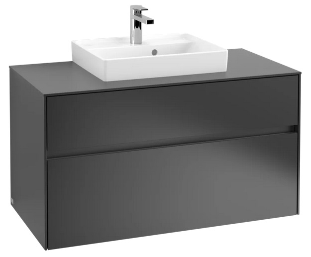 Тумба під раковину Villeroy & Boch Collaro 100х50 см із підсвічуванням МДФ чорний матовий лак C016B0PD