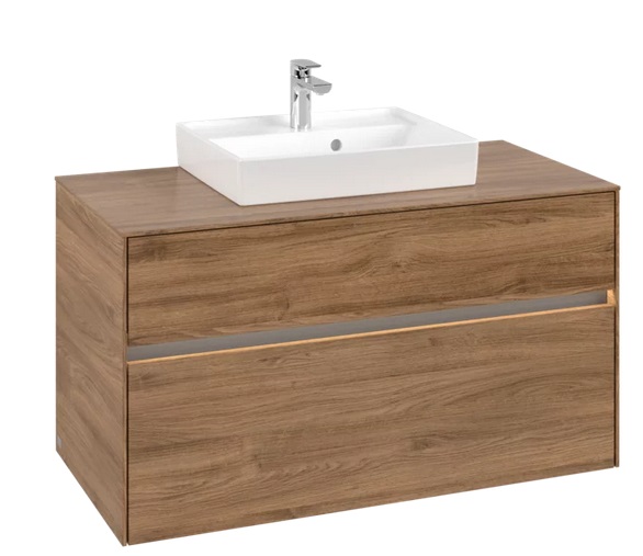 Тумба под раковину Villeroy & Boch Collaro 100х50 см с подсветкой ДСП дуб канзас C016B0RH