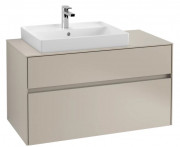 Тумба под раковину Villeroy & Boch Collaro 100х50 см с подсветкой ДСП мягкий серый C017B0VK