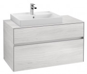 Тумба под раковину Villeroy & Boch Collaro 100х50 см с подсветкой ДСП белое дерево C017B0E8