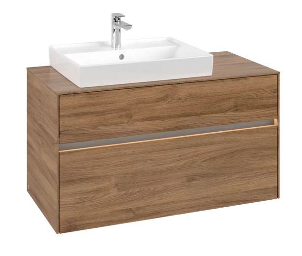 Тумба под раковину Villeroy & Boch Collaro 100х50 см с подсветкой ДСП дуб канзас C017B0RH