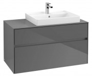 Тумба под раковину Villeroy & Boch Collaro 100х50 см с подсветкой МДФ глянцевый серый C018B0FP