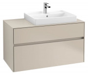 Тумба під раковину Villeroy & Boch Collaro 100х50 см із підсвічуванням ДСП м'який сірий C018B0VK