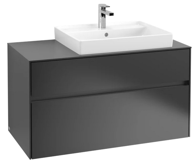 Тумба під раковину Villeroy & Boch Collaro 100х50 см із підсвічуванням МДФ чорний матовий лак C018B0PD