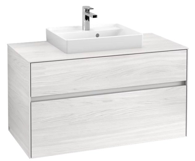 Тумба під раковину Villeroy & Boch Collaro 100х50 см із підсвічуванням ДСП біле дерево C016B0E8