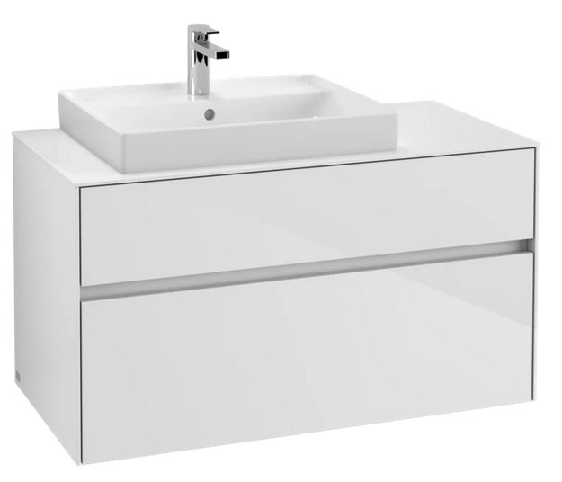 Тумба под раковину Villeroy & Boch Collaro 100х50 см с подсветкой МДФ глянцевый белый C017B0DH