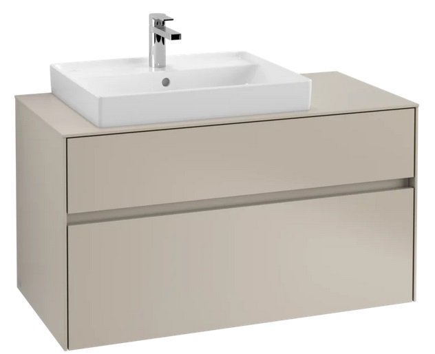 Тумба під раковину Villeroy & Boch Collaro 100х50 см із підсвічуванням ДСП м'який сірий C017B0VK