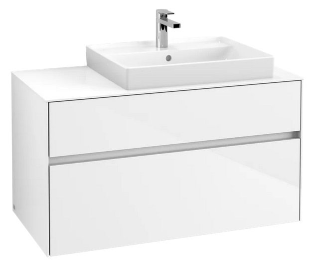 Тумба під раковину Villeroy & Boch Collaro 100х50 см із підсвічуванням МДФ глянсовий білий C018B0DH