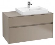 Тумба під раковину Villeroy & Boch Collaro 100х50 см із підсвічуванням ДСП трюфель сірий C018B0VG