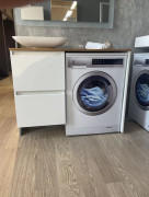 Тумба под раковину Fancy Marble Ali 1200 без раковины без боковой стенки МДФ/шпон белый/дерево 14112012200