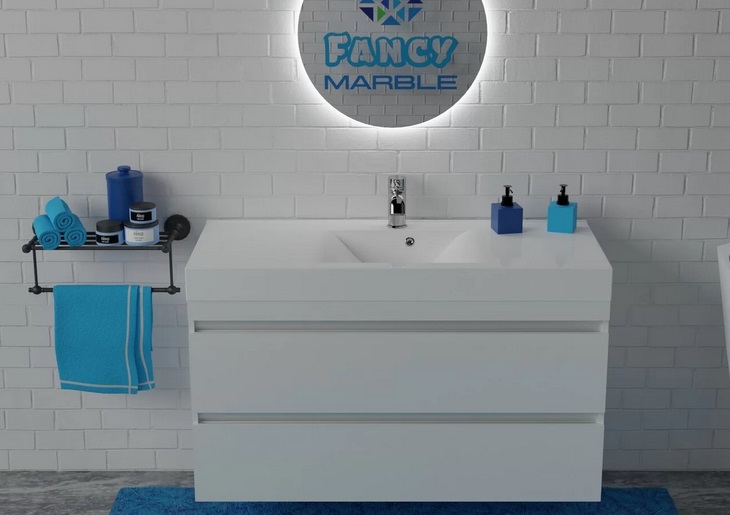 Тумба Fancy Marble Barbados C-Line с раковиной Nadja1200 МДФ белый 10312012211