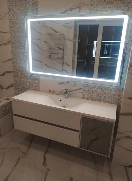 Тумба Fancy Marble Meloria 1500 R с раковиной Margo 1500C МДФ белый 13915013601