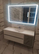 Тумба Fancy Marble Meloria 1500 R із раковиною Margo 1500C МДФ білий 13915013601