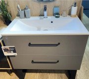 Тумба Fancy Marble Messi с раковиной Mikaela 900 МДФ графит матовый 14009028400