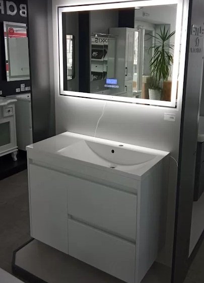 Тумба Fancy Marble Wega 900 R с раковиной Amelia 900R МДФ белый 13709012201