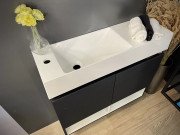 Тумба Fancy Marble Itaka с раковиной Trill 80 L/R МДФ графит матовый 13808010200