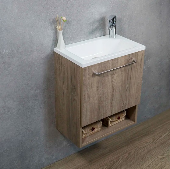 Тумба Fancy Marble Ion 500 із раковиною Jessica 500 ДСП дуб бруніко 10905010600