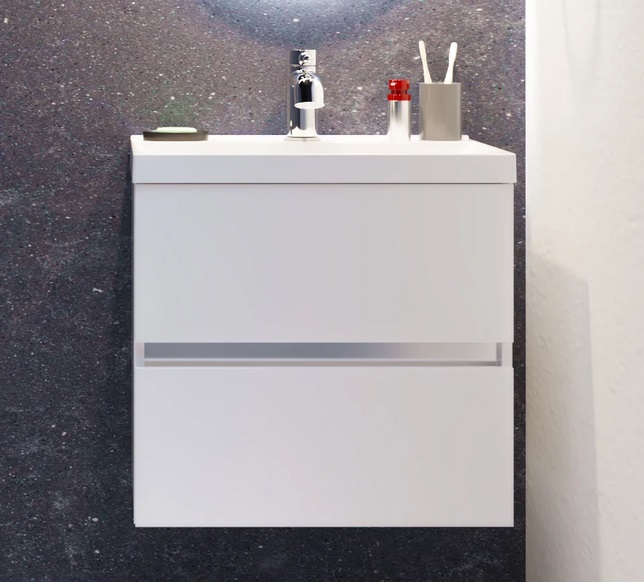 Тумба Fancy Marble Rodos 600 з раковиною Dora 600 МДФ білий 11306012200