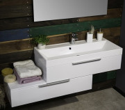 Тумба Fancy Marble Tristan с раковиной Signe 1000 R МДФ белый 11210012201