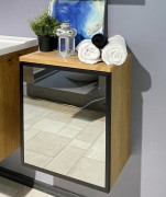 Шкафчик для ванной подвесной Fancy Marble Meloria Glass 42х30 см петли слева шпон/стекло 31205013610