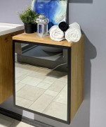 Шкафчик для ванной подвесной Fancy Marble Meloria Glass 42х30 см петли слева шпон/стекло 31205013610