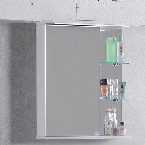 Зеркальный шкаф Fancy Marble ШЗ-8 LED 58х26 см с подсветкой ДСП/МДФ белый 23107012200